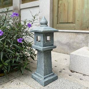 户外太阳能庭院饰灯禅67778意日式石塔树太脂摆件园庭院装灯阳能