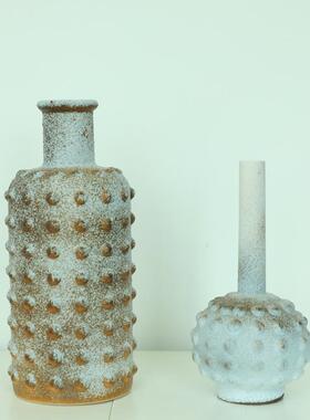 现板代新中式复古品做软旧摆YWC件陶瓷花瓶样房家居客厅装饰日式