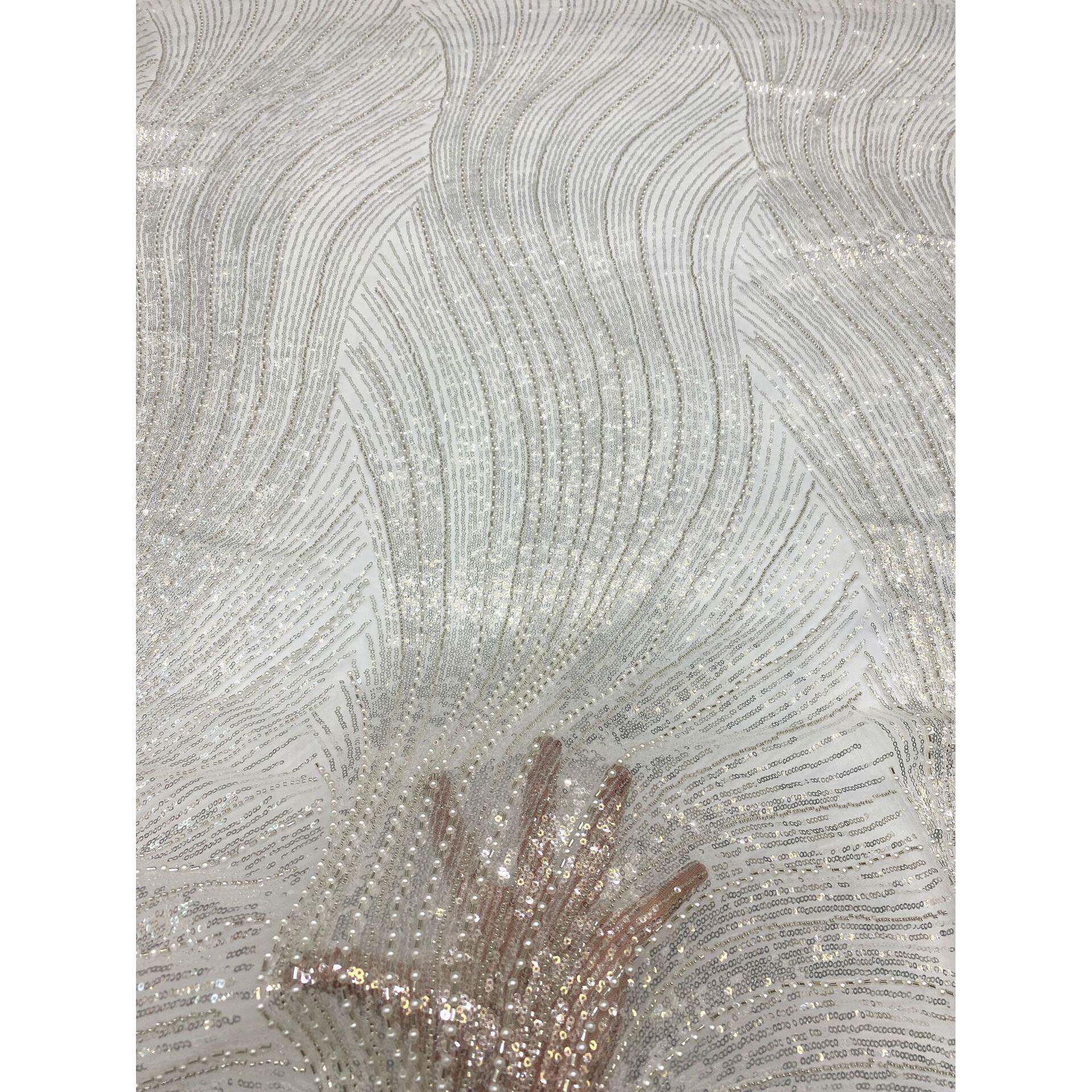 北新款珠欧管泡珠绣+3mm水晶片绣时端婚纱礼女裙服装珠绣10552面