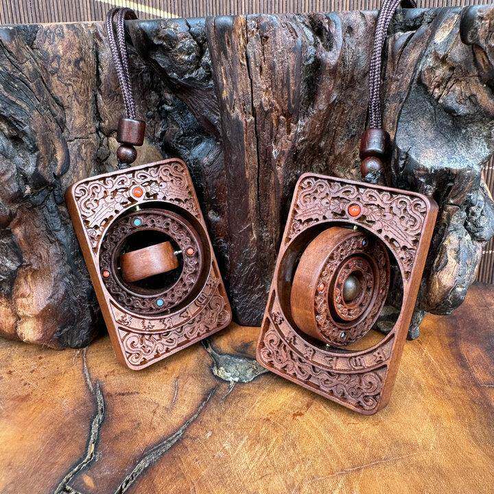 雷枣击木吊坠内嵌玉枣化枣木吊坠坠木珠子吊坠饰品道家用品吊挂件