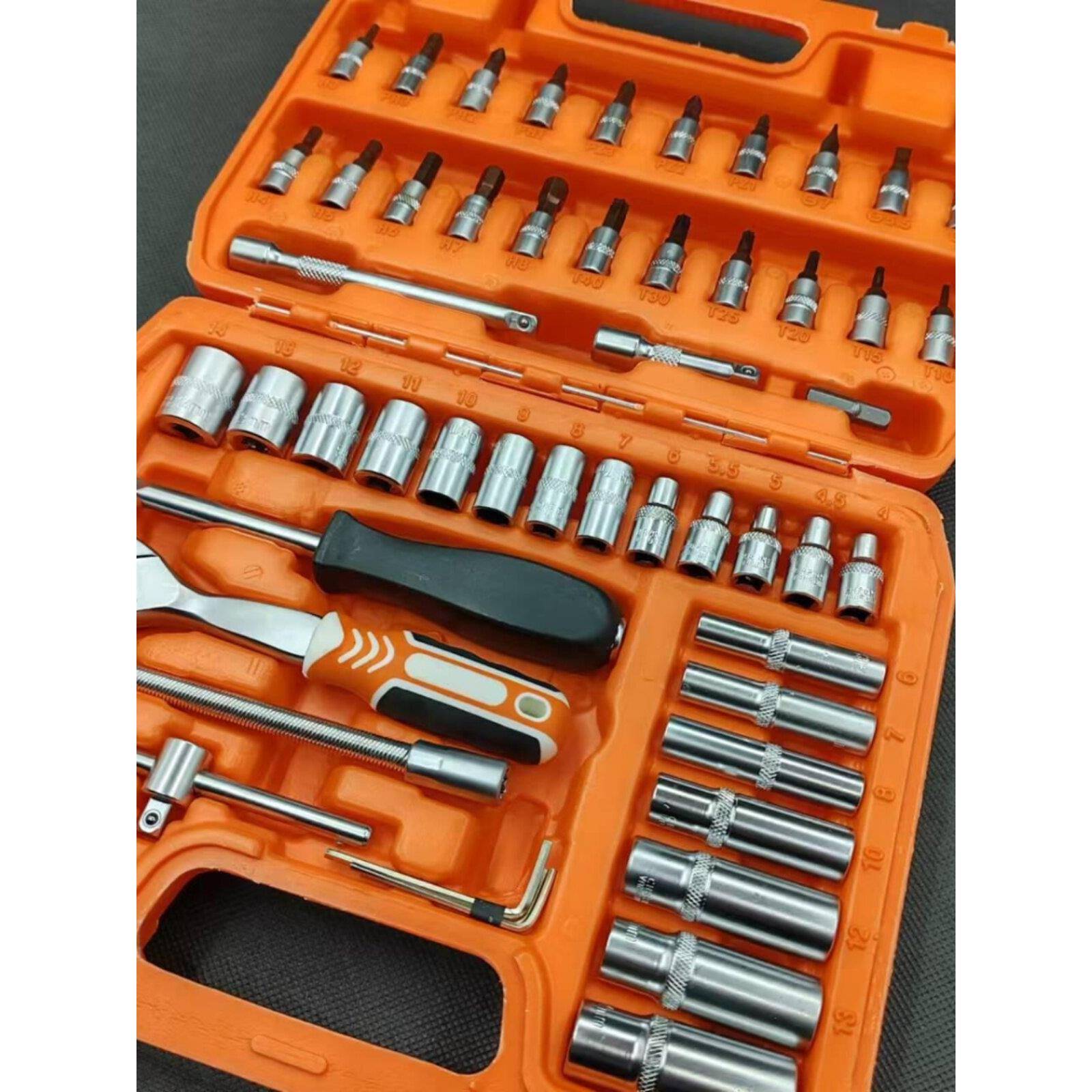 汽车内饰拆卸车载工具内六花角1/4小飞套筒组合套装棘轮扳手套头