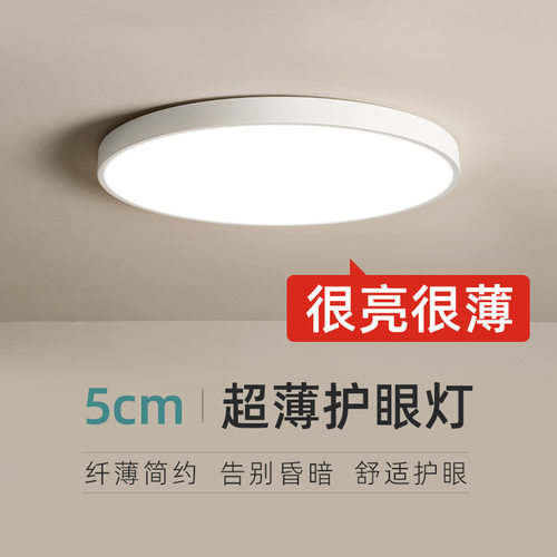 led吸顶灯简约现代极简主卧阳台北欧房间灯具2024新款卧室灯