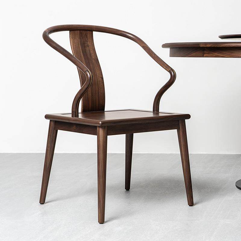 实木餐椅新式用禅中意yqtc003黑桃木胡椅子家餐桌椅书桌椅