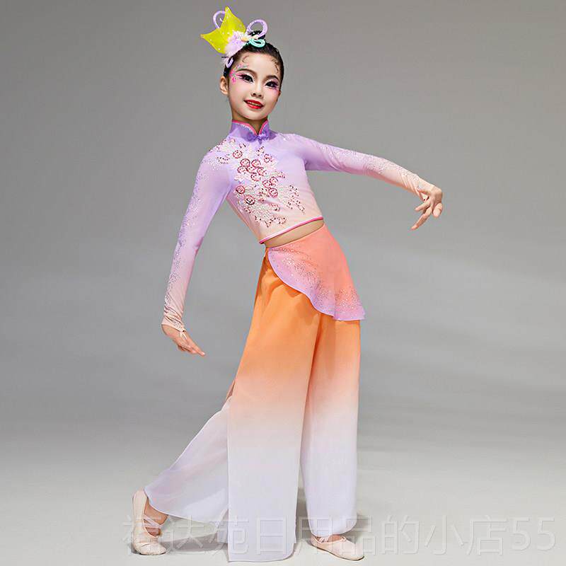 高档儿童款岭南胶州秧歌服演服女童新考古艺典出舞陆丰钱鼓民间舞