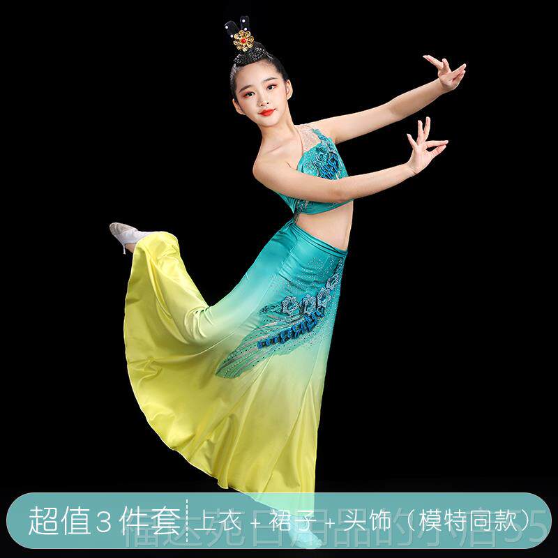 高档款新傣族舞蹈服装童儿云女演出服女童幼儿独舞剧目彩之南艺考