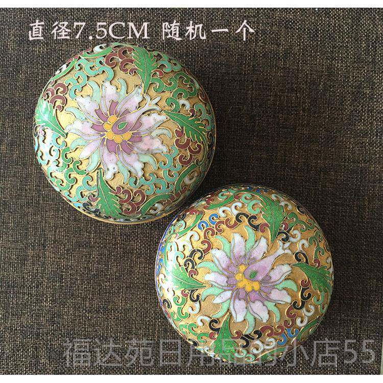 高档8闺房小物琅正宗0年代库存老货铜胎掐 丝珐北京景泰蓝首饰盒