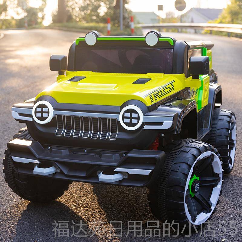高档越克3遥00儿童电动车四轮野汽车控小孩宝宝玩具坦车可坐大人