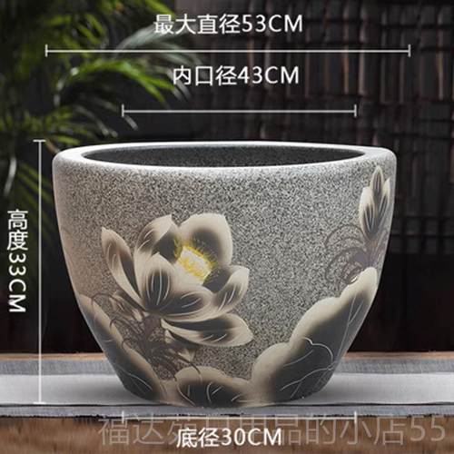 高档景德镇陶瓷鱼缸大特客厅养鱼盆户外号鱼缸睡莲荷花缸庭院式水