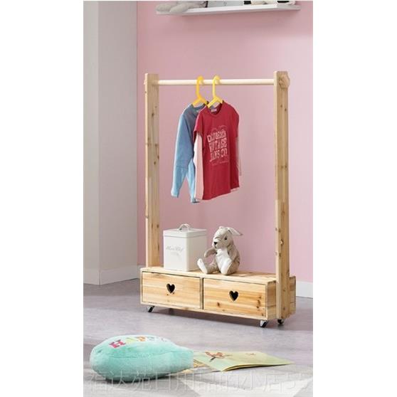 高档实木抽儿衣架松落地衣帽架双家用挂衣架卧童室韩式衣服木架子