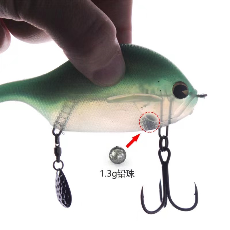 大物杀手路亚假饵T尾软饵31g海钓淡水鲈鲶黑鱼鱤鲅鱼翘嘴亮片鱼饵