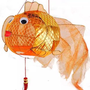 元宵中秋节传统工艺手工定制金鱼灯笼灯会装饰挂灯鱼灯笼铁艺花灯