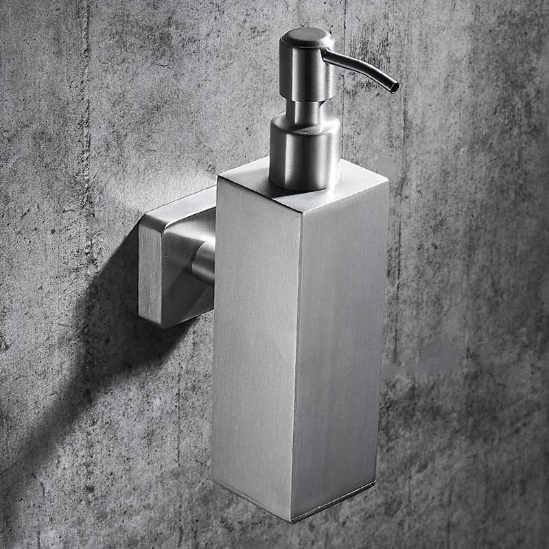 304不锈钢皂液器壁挂 酒店浴室宾馆卫生间洗发水沐浴乳填装按压瓶
