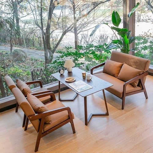 猫爪皮咖啡厅桌椅组合奶茶店酒吧书吧餐厅小酒馆卡座沙发洽谈直销