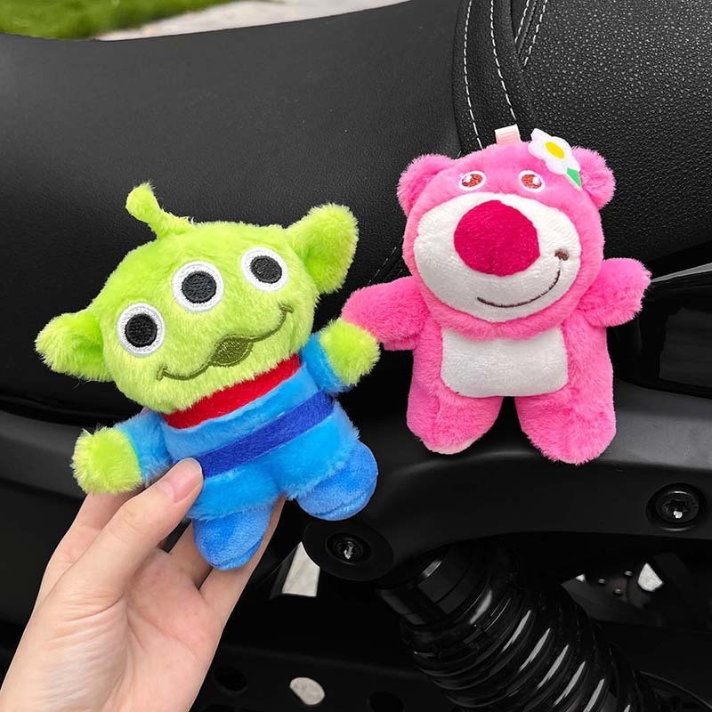 草莓熊挂车尾挂件汽车尾部屁股公仔装饰品贴车外后备箱玩偶史迪仔