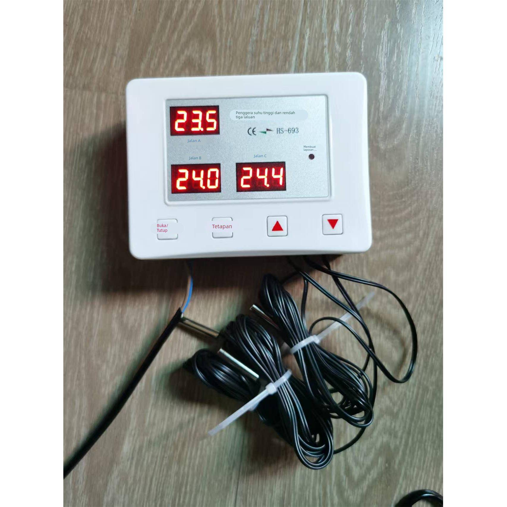 220v 24v 12v贝龙HS-693三路温度报警器 养殖场多路温度监控仪器