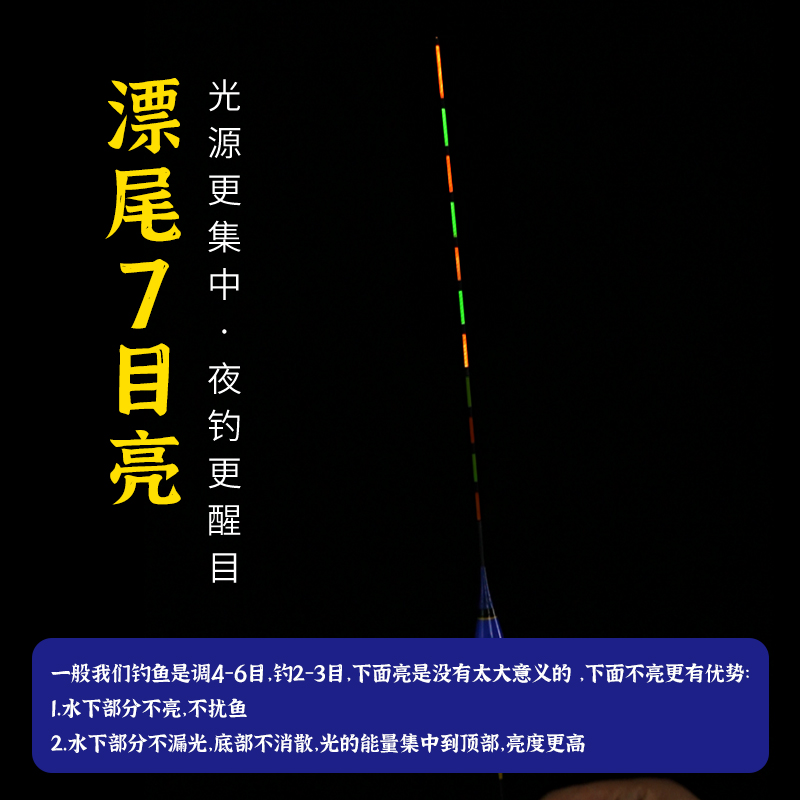 久岩31电池硬尾夜光漂轻口鲫鱼漂高灵敏日夜两用电子漂细尾浮漂