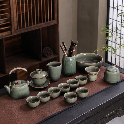 哥窑茶具套装功夫茶具整套陶瓷泡茶器冲茶壶茶杯茶道办公室家用