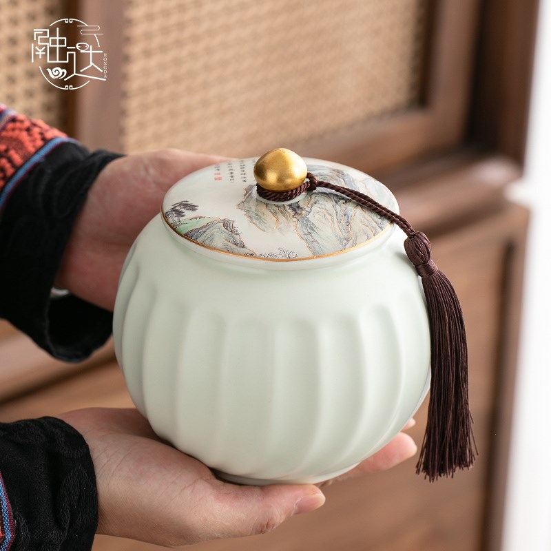 中式茶叶罐密封罐茶罐储存罐储茶罐存茶罐防潮白茶绿茶普洱茶红茶