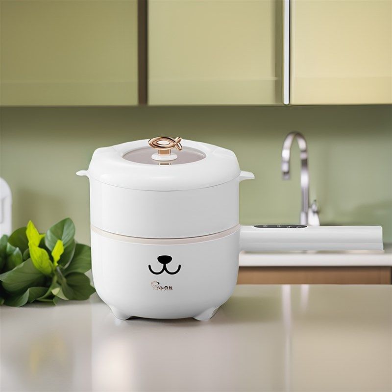 小贝熊宝宝辅食锅多功能蒸煮一体电锅小型电热锅多功能家用煎炸炒