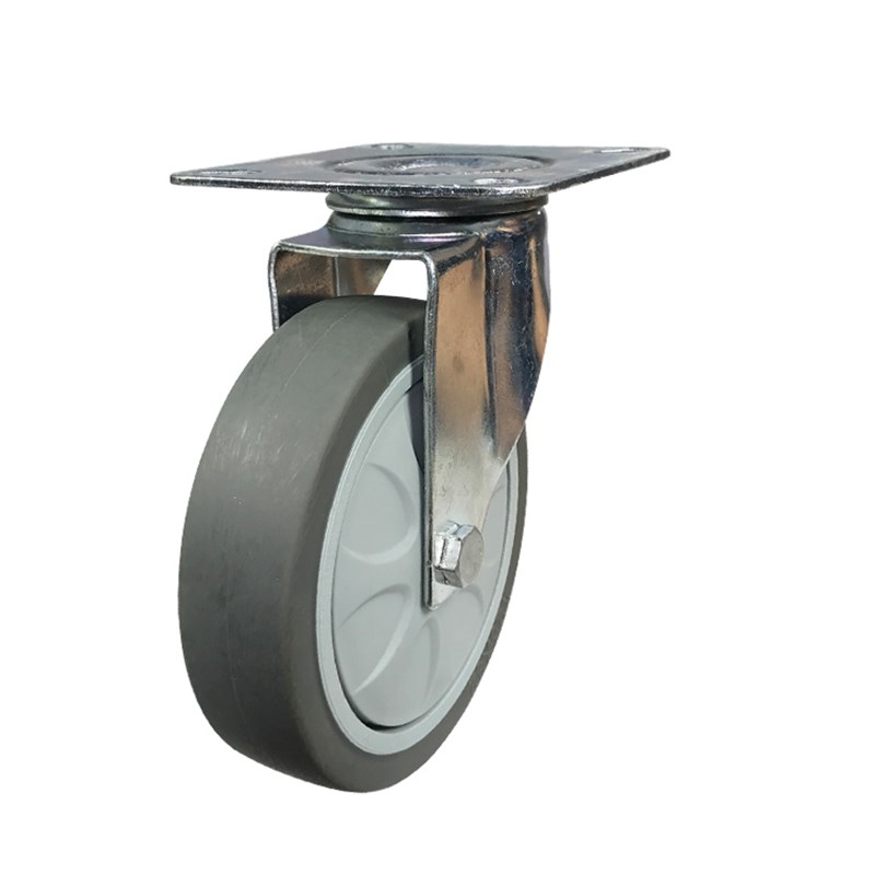 光宸5寸中型万向轮TPR静音轮推车轮子脚轮拖车轮重型平板车小轮子