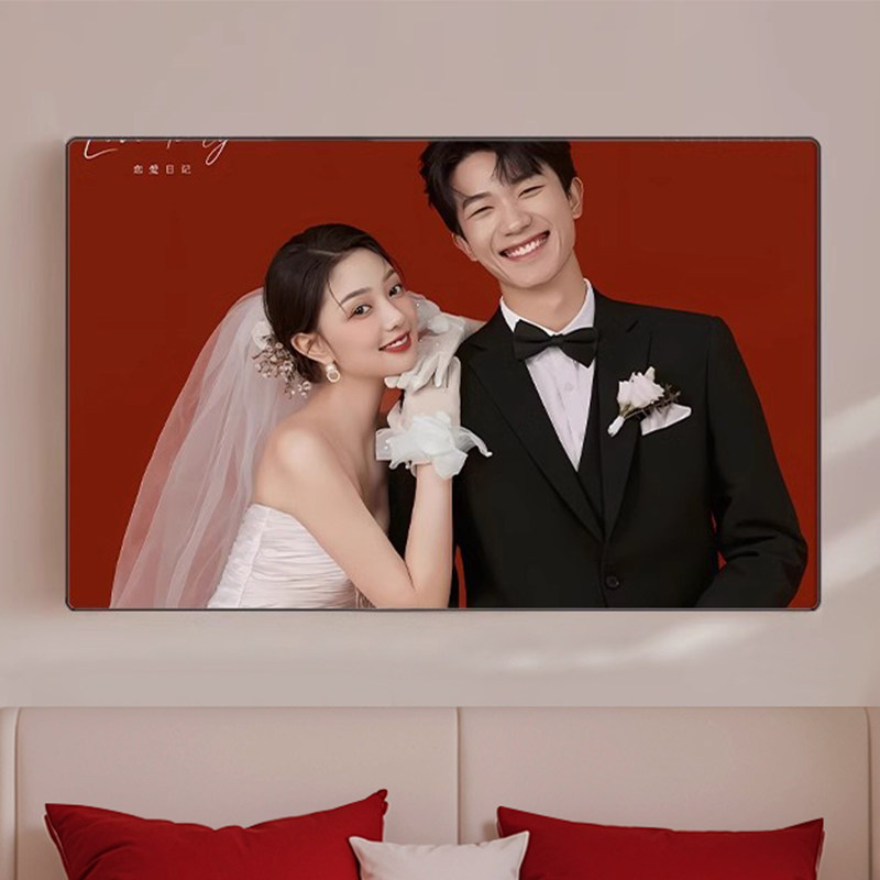 婚纱照相框挂墙照片放大定制卧室床头水晶结婚照制作打印加相片
