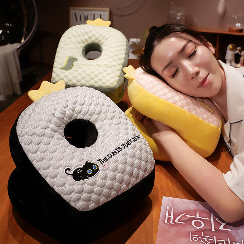夏季冰丝凉席午睡枕趴睡枕小学生趴桌上午休抱枕办公室睡觉趴趴枕