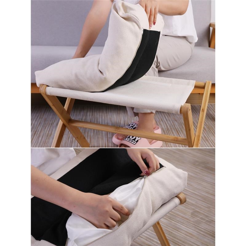 沙发搁脚凳脚踏托脚凳软包办公室午睡放腿踩脚翘脚搭脚可折叠实木