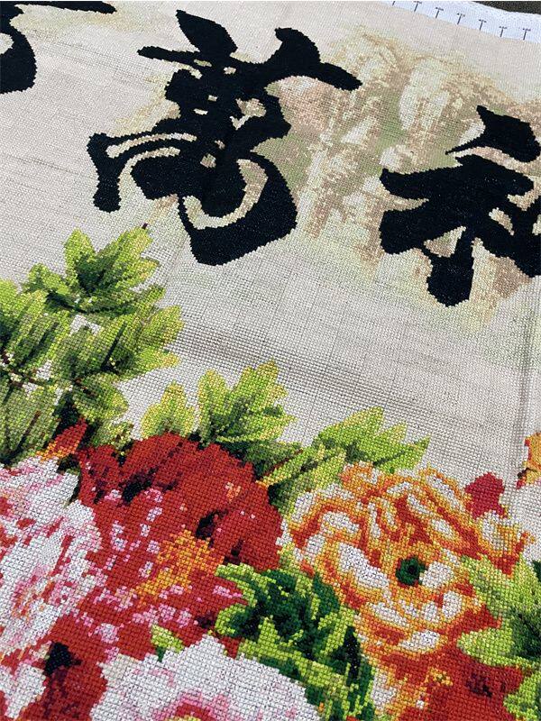 绣好的纯手工十字绣成品家和万事兴玫瑰花卉满绣大幅客厅喜庆