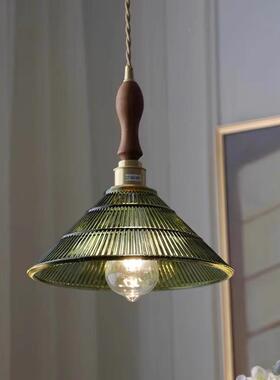 黄条纹玻璃吊灯北欧风餐咖厅吧台52597阳台酒吧啡厅个性铜简极单