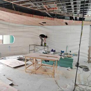 GG波浪板GRG石膏板曲面背32景墙板R会所厅墙面吊顶头天花展源厂家