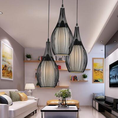 新中式鸟葫芦铁吊灯创意厅茶楼火锅WMD1568咖笼啡厅吧餐艺台餐桌