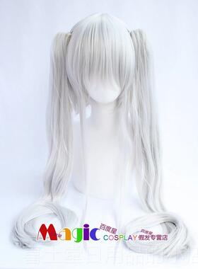 高档现货 美少女万雾华镜 篝之枝 双马尾 萝S莉款 CO假发 银白色
