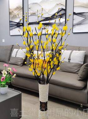 高档红果发财果假花仿真花客厅落地叶脉新干花花浆束摆设年饰婚庆