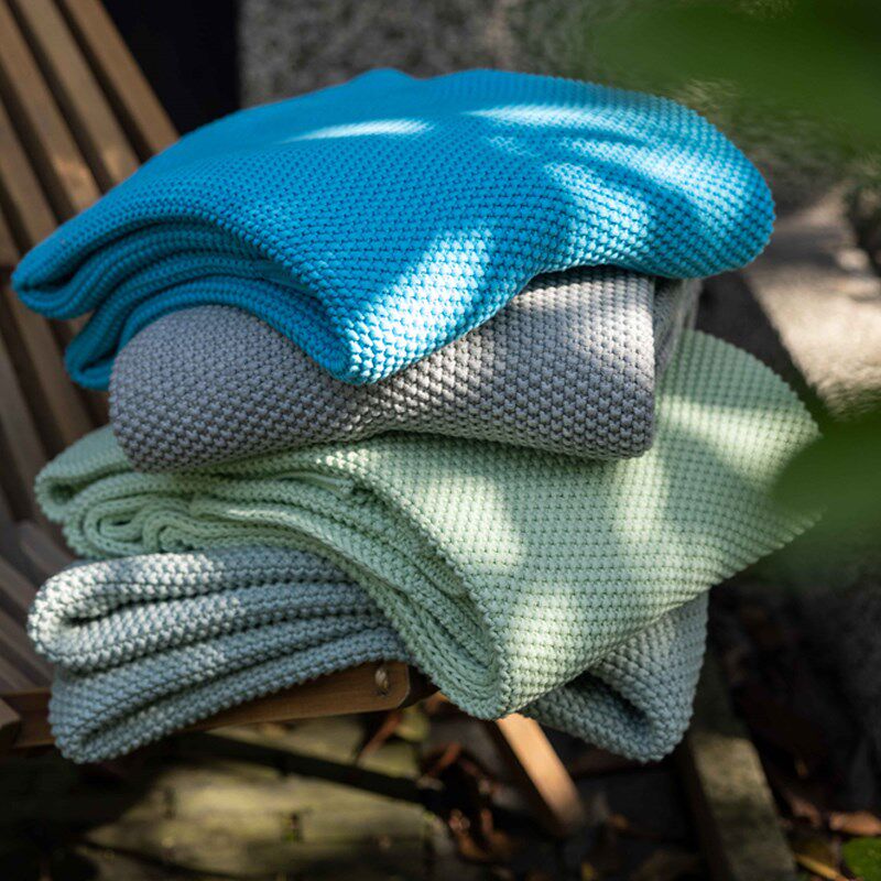 A类全棉针织棉毯子沙发盖毯高级感办公室午睡装饰可机洗毛毯复古