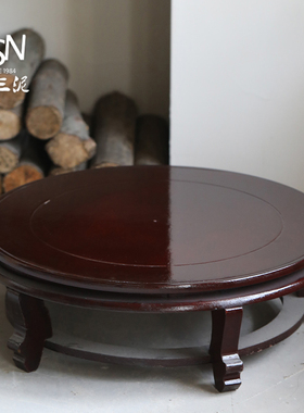 木头底座搭配水缸花盆装饰庭院客厅摆件放置民宿酒店摆件托盘鱼缸