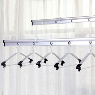 亮洁衣架升降晾衣架电动晒衣架手摇双杆式晾衣杆室内阳台挂衣架太