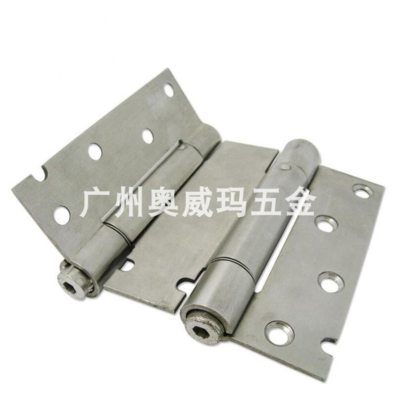 不锈钢双弹簧合页4寸 加厚双向内外开铰链 隐形门合页双开门合页