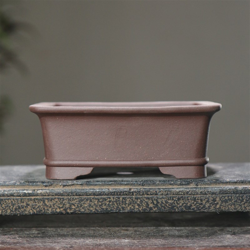 紫砂花盆紫泥盆景盆古城浮雕刻绘传统器型桌面盆栽仿古古典觅陶乡