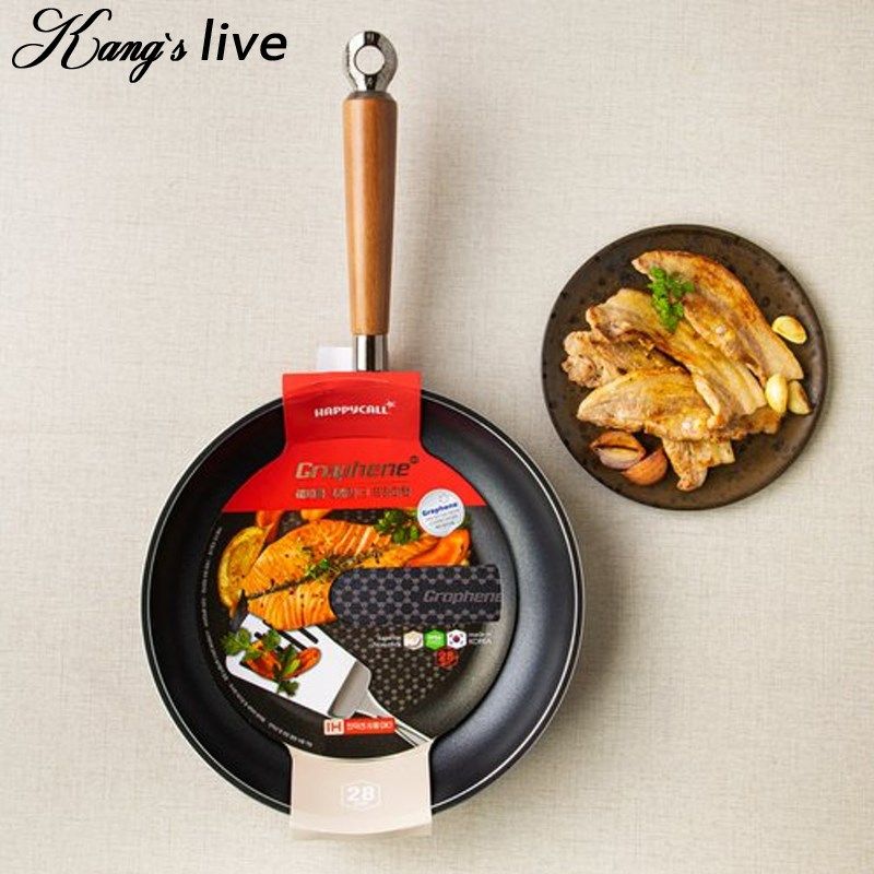 韩国原装进口抗菌钻石涂层实木手把平底不粘锅韩式炒锅燃气电磁炉,厨房/烹饪用具,煎锅/平底锅,淘宝优惠券,粉丝福利购,淘宝优惠卷