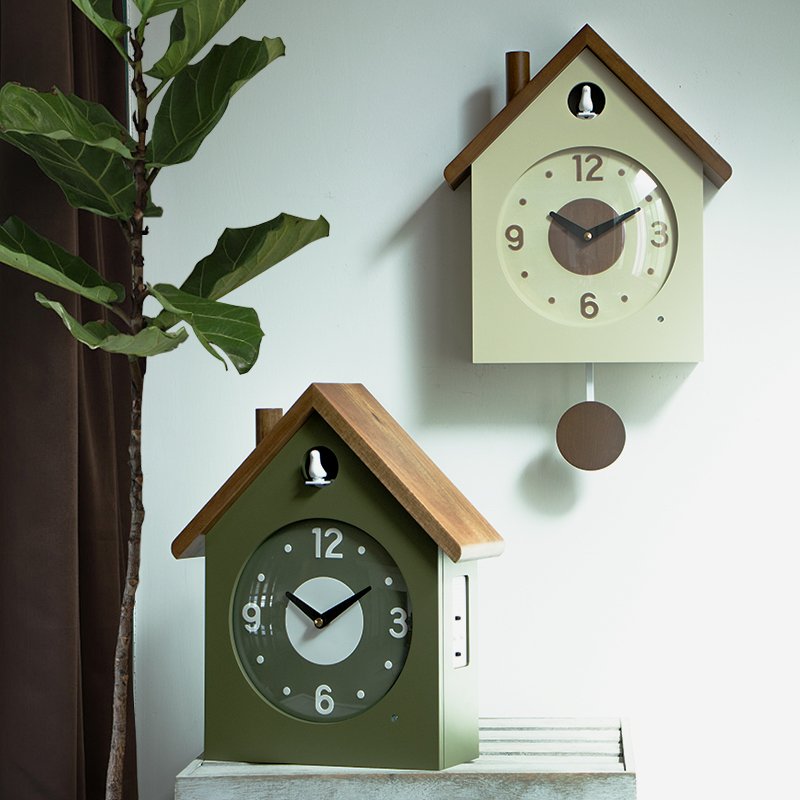 多帝家创意实木布谷鸟挂钟客厅钟表儿童卧室报时大咕咕钟挂墙时钟
