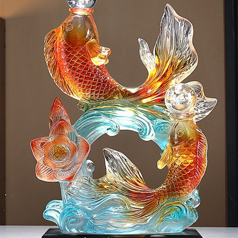 透明水晶鱼每年陶瓷创意入口小饰品工艺品乔迁礼品礼品,家居饰品,装饰摆件,淘宝优惠券,粉丝福利购,淘宝优惠卷