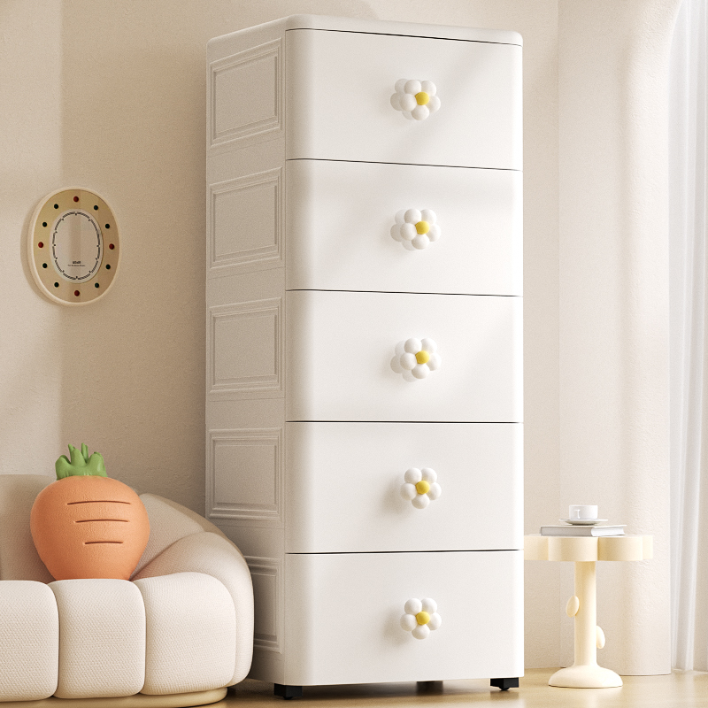 加厚抽屉式收纳柜卧室五斗柜床头柜玩具收纳柜多层客厅置物柜家用