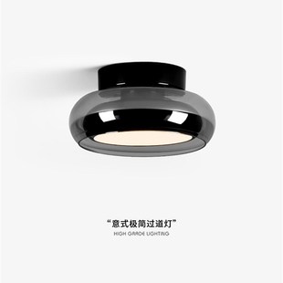 极简过道走廊灯意式 阳台中山灯具 高端玻璃入户玄关吸顶灯2025新款