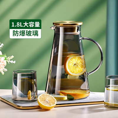 冷水壶玻璃耐高温大容量冷泡茶瓶子凉白开水杯家用套装凉水壶容器