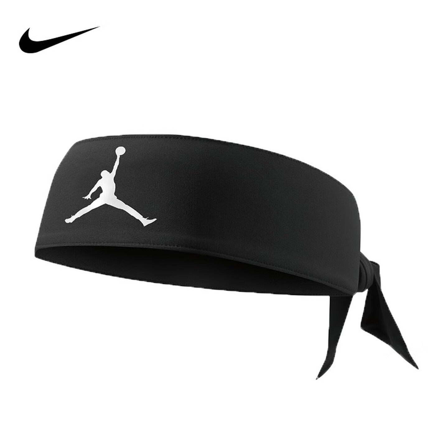 Nike乔丹开放式运动头带男女吸汗透气防汗带止汗带黑色训练头带