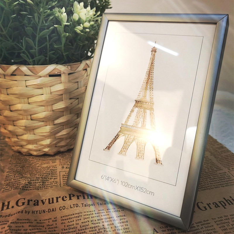 欧式立体金属相框企业摆台A4A3证件框6寸7寸8寸10长方形画框