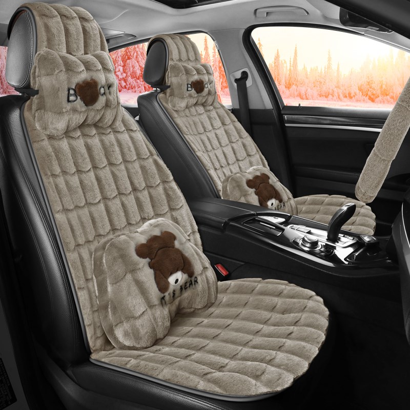 汽车坐垫冬季毛绒加厚加大仿兔毛保暖冬天短毛绒通用汽车座垫垫