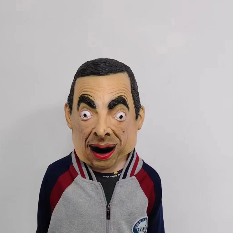 憨豆先生头 明星搞笑酒吧角色扮演面具 万圣节派对表演模仿道具