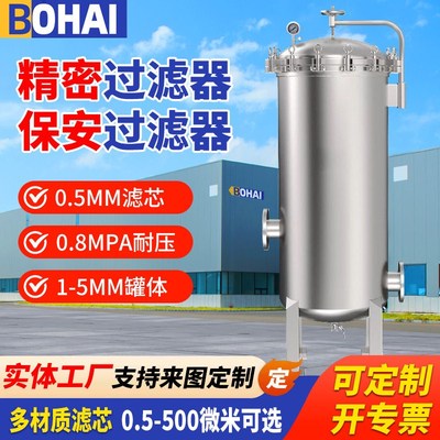 不锈钢精密保安过滤器工业大通量折叠滤芯杂质井水河水泥沙过滤器