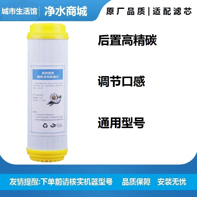 净水器后置活性炭滤芯通用家用10寸椰壳炭口感直饮机GAC第五级t33